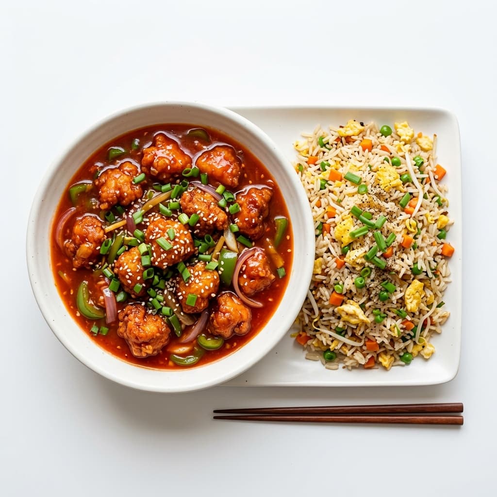 Chicken Menchorian with Rice